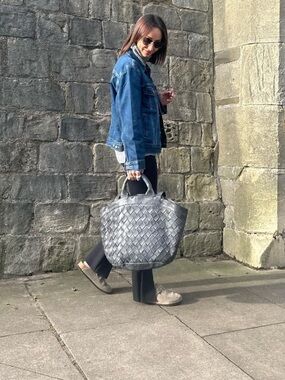 Latico Bella Basket Weave Tote Shoulder Bag, Retired and Rare